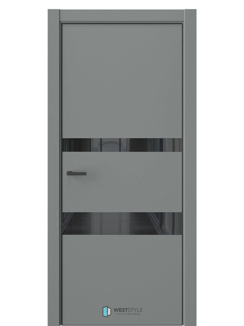 Межкомнатная дверь WestStyle Industrial IN16 ДО Lacobel Черное Морская галька